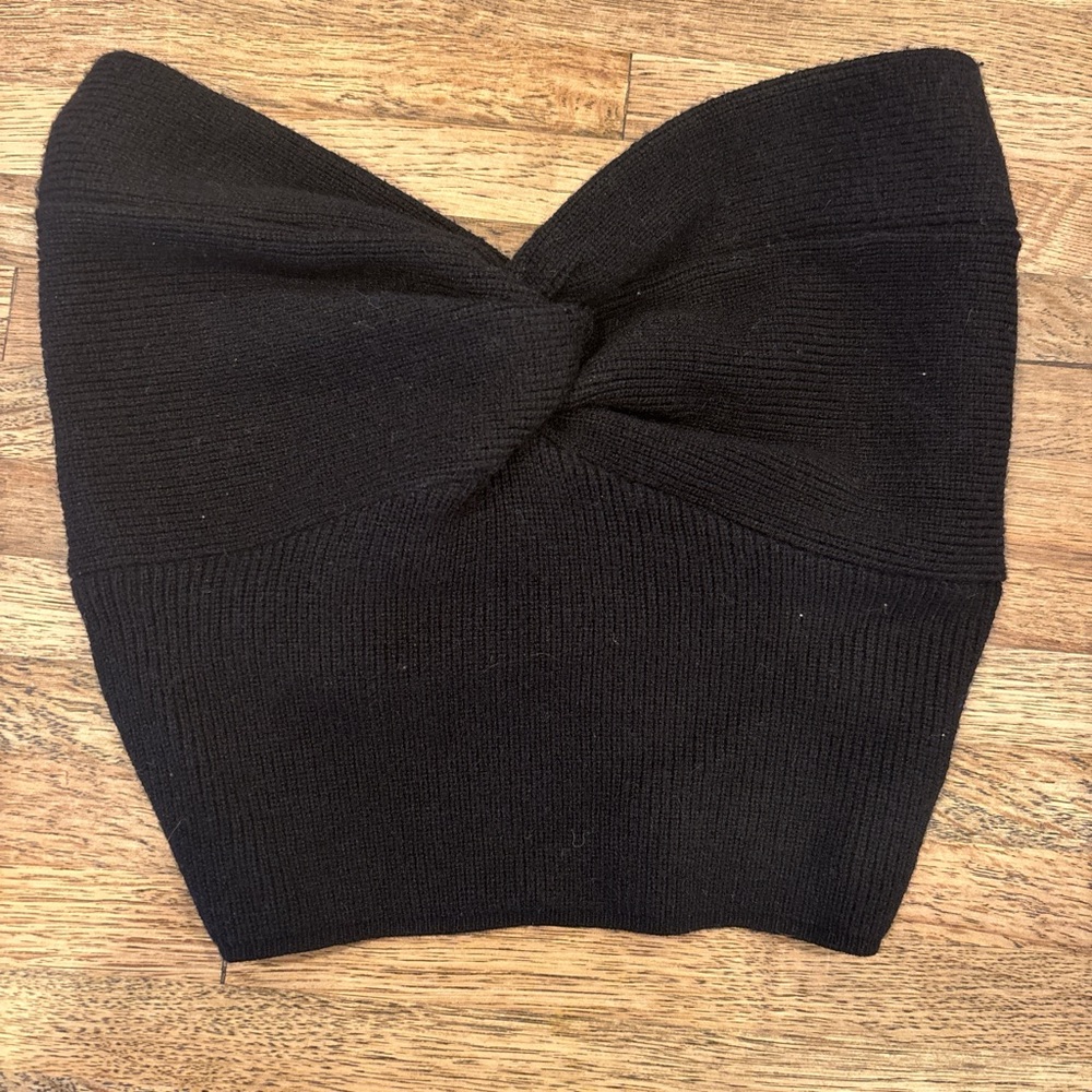 Beginning Boutique Black Knit Tube Top